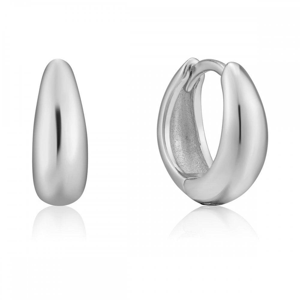 Silver luxe huggie hoop earrings Earrings Ania Haie   