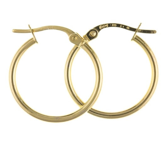 9ct yellow gold lightweight 14mm creole hoop earrings Earrings Ian Dunford   