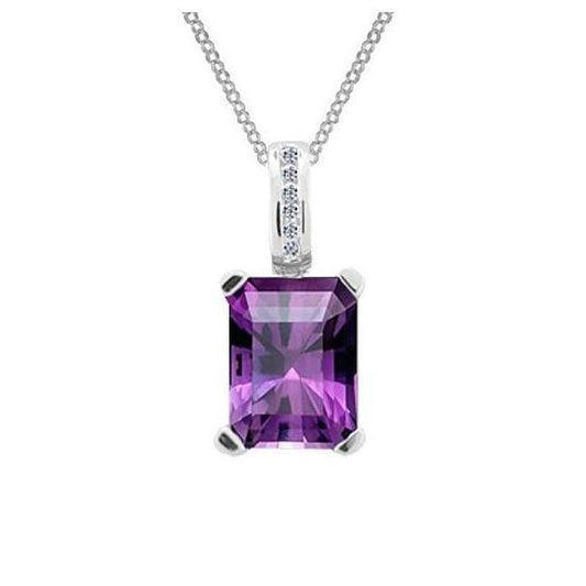 Silver, Amethyst and cubic zirconia pendant Pendant Amore   