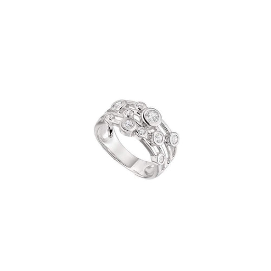 Silver and cubic zirconia bubbles ring Ring Amore   