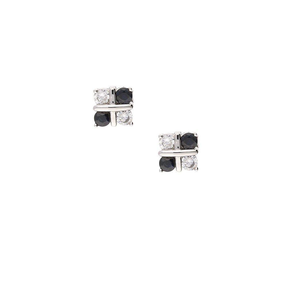 Silver and sapphire serenity stud earrings Earrings Amore   
