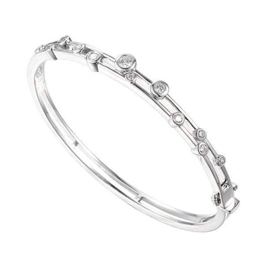 Silver fantasia bangle set with cz's Bangle Amore   