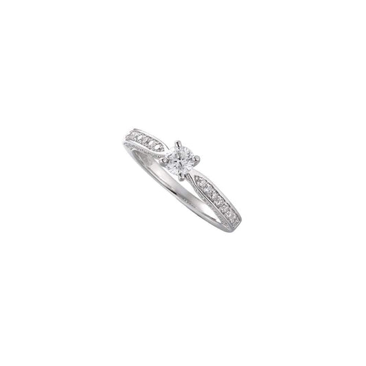 Silver love me do ring set with cz's Ring Amore   