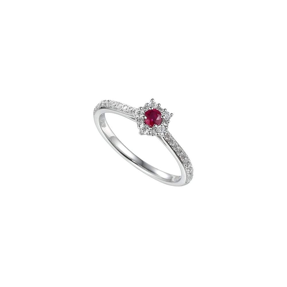 Silver ruby classico cluster ring with cz's Ring Amore   