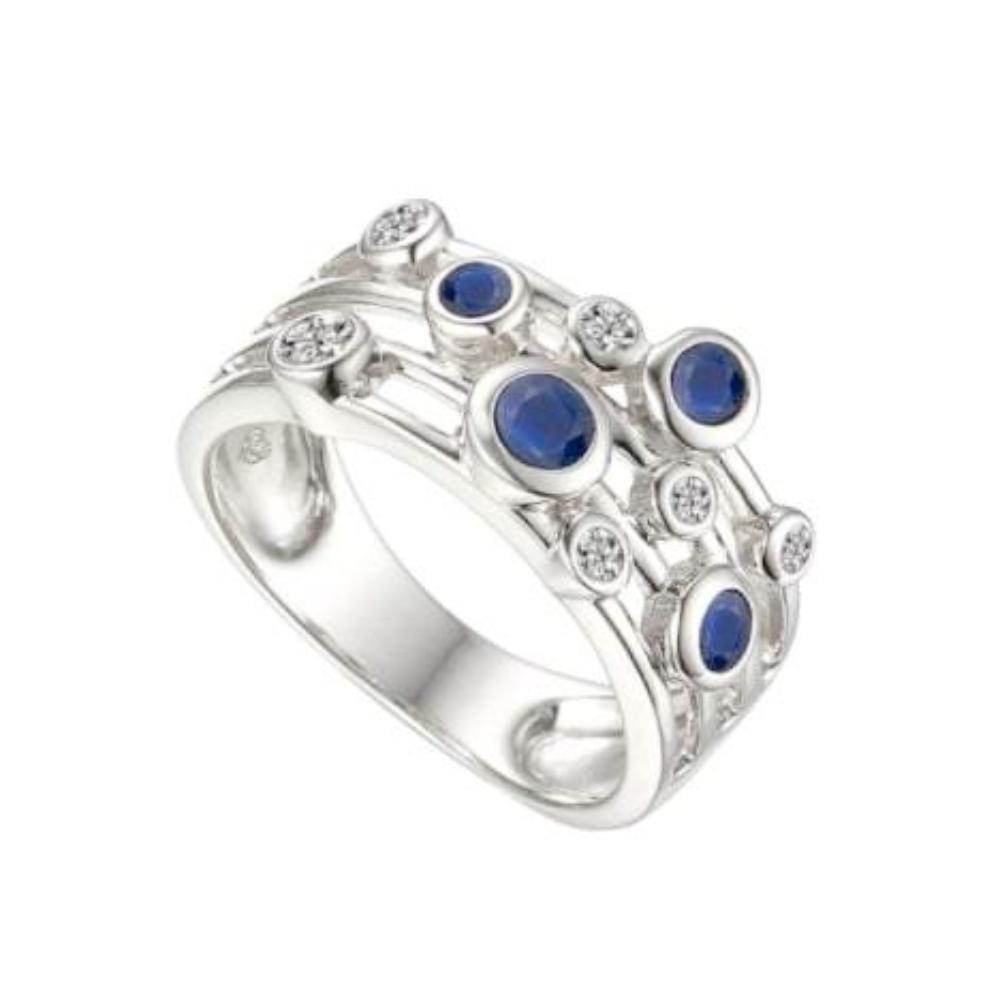Silver sapphire bubble ring Ring Amore   