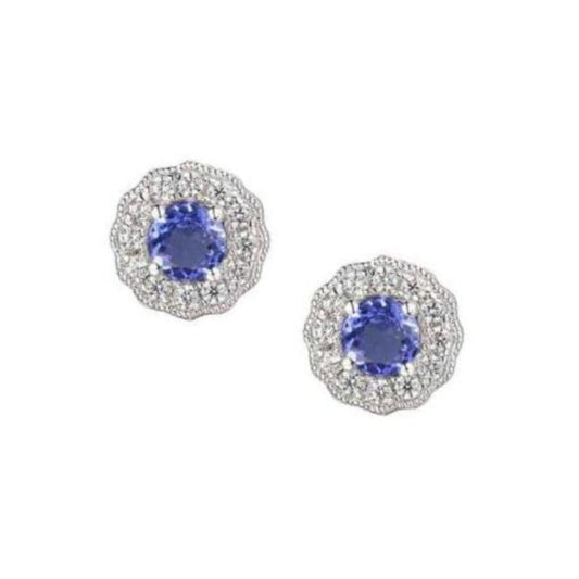 Silver tanzanite stud earrings Earrings Amore   