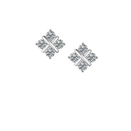 Silver and cubic zirconia serenity stud earrings Earrings Amore   