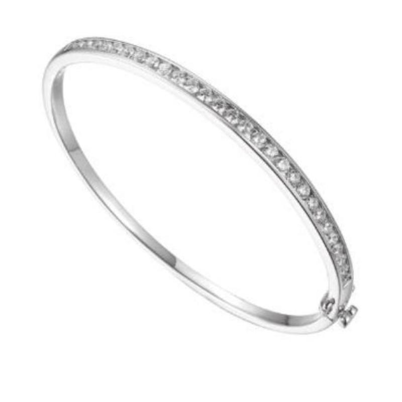 Silver CZ channel set bangle Bangle Amore   