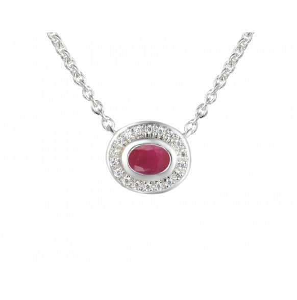 Silver Apollo Ruby Necklace Pendant Amore   