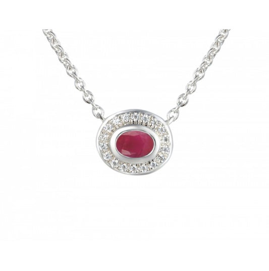 Silver Apollo Ruby Necklace Pendant Amore   