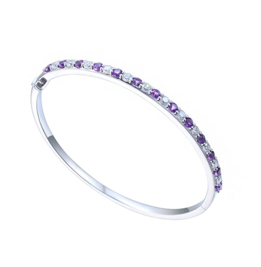 Silver Amethyst Tempting Bangle Bangle Amore   