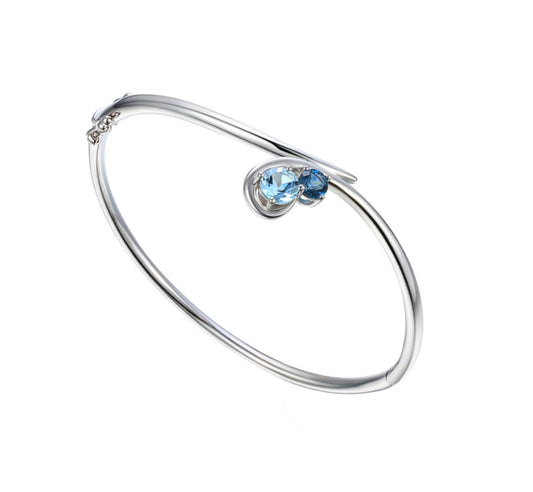 Sterling Silver Swoosh Bangle Bangle Amore   