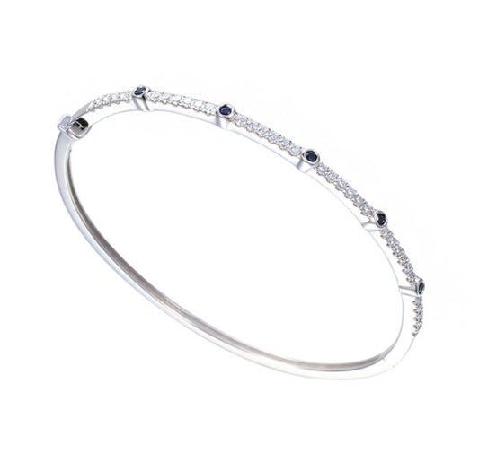 Silver Ultra Blue Sapphire Bangle Bangle Amore   