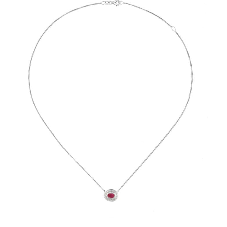 Silver Apollo Ruby Necklace Pendant Amore   