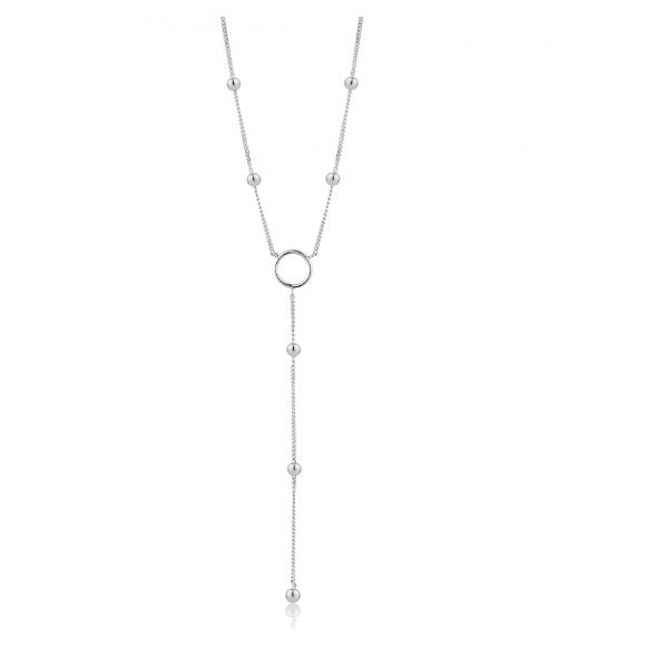 Ania Haie Silver modern circle Y necklace Necklace Ania Haie   