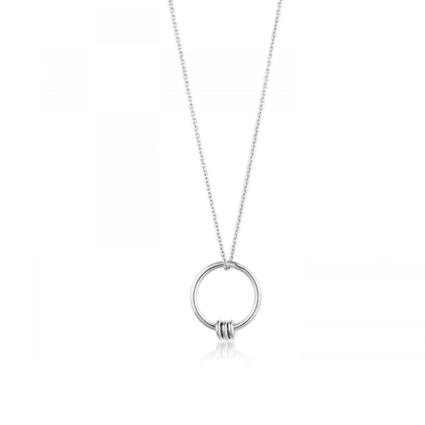 Silver modern circle necklace Necklace Ania Haie   