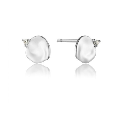 Ania Haie Silver and CZ crush disc stud earrings Earrings Ania Haie   