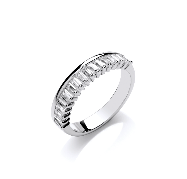 Baguette Cut Cubic Zirconia Silver Ring Ring Cavendish French