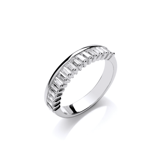 Baguette Cut Cubic Zirconia Silver Ring Ring Cavendish French