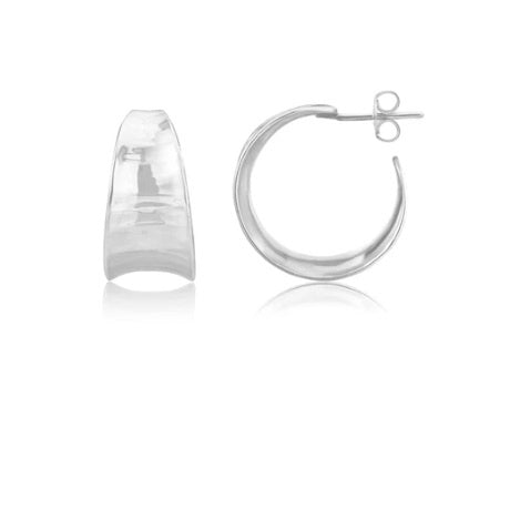 Silver handmade large hoop earrings Earrings John Garland-Taylor   