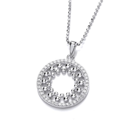 Silver Beaded Circle Pendant Pendant Cavendish French   