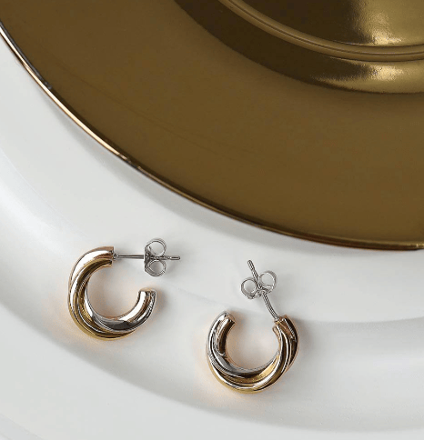 Bevel Trilogy Gold Hoop Earrings Earrings Kit Heath