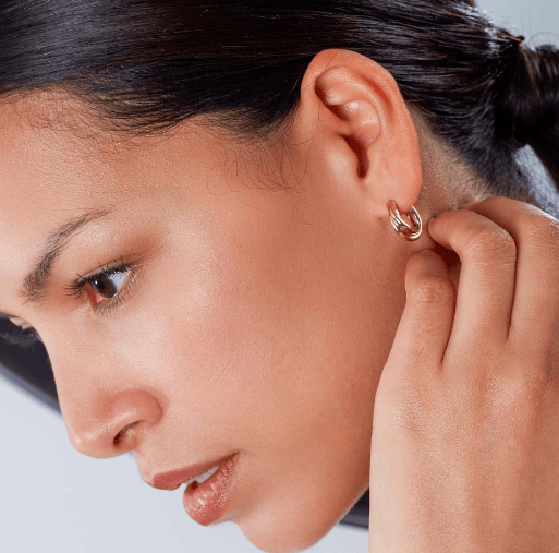 Bevel Trilogy Gold Hoop Earrings Earrings Kit Heath