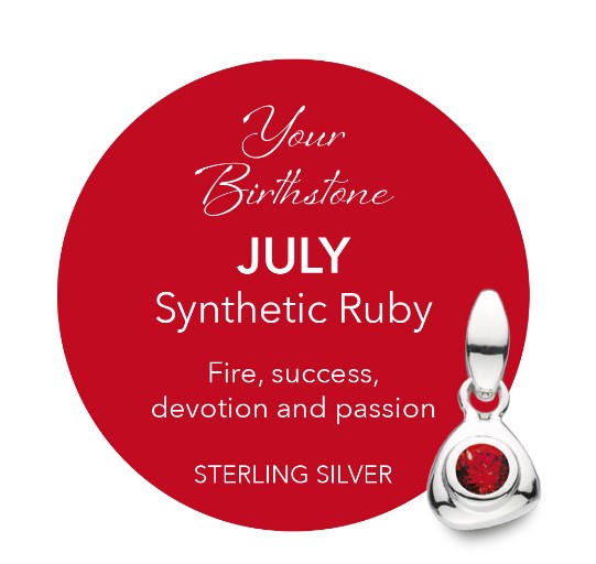 Coast July Birthstone Synthetic Ruby Tag Necklace Pendant Kit Heath   