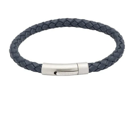 Blue plaited bracelet with a matte steel clasp Bracelet Unique