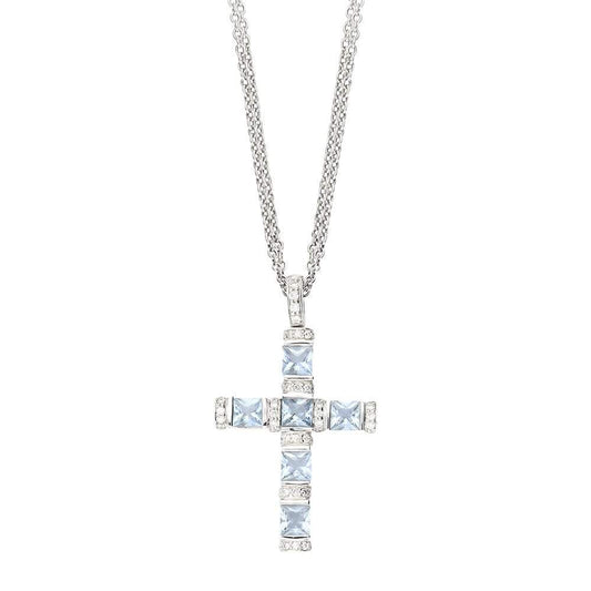 Buchwald aquamarine and diamond cross Pendant Buchwald   