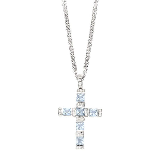 Buchwald 18ct aquamarine and diamond cross necklace Pendant Buchwald   