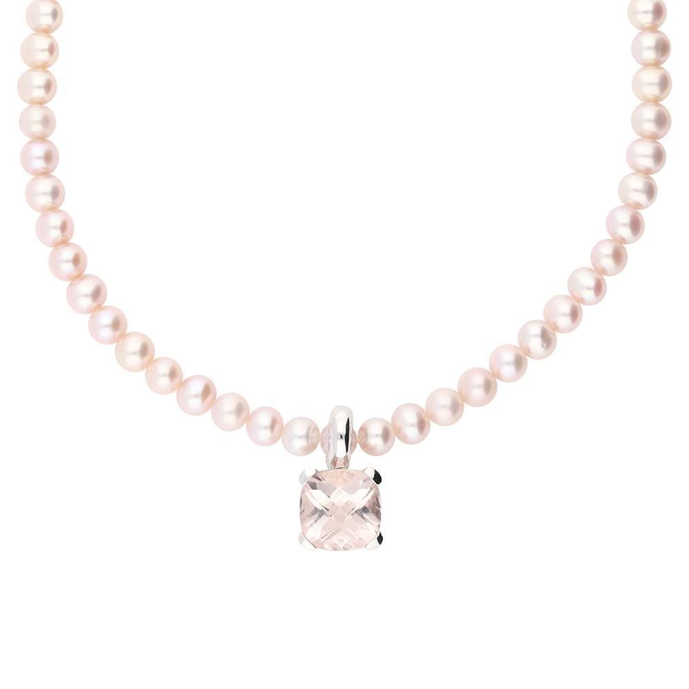 Buchwald 18ct white gold pink morganite pearl necklace Neckwear Buchwald   
