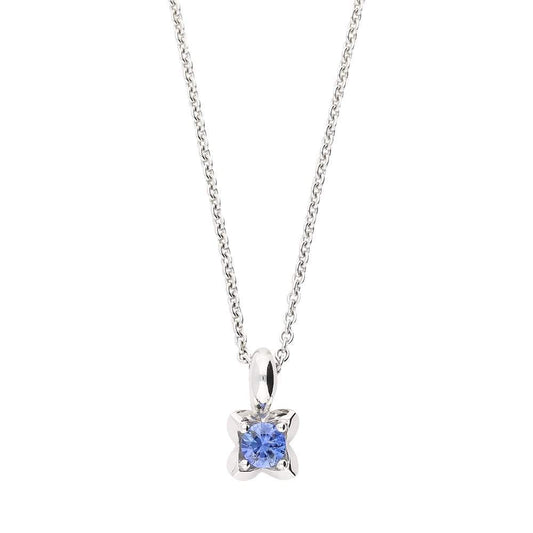 18ct white gold sapphire 0.40ct flower necklace Pendant Buchwald   