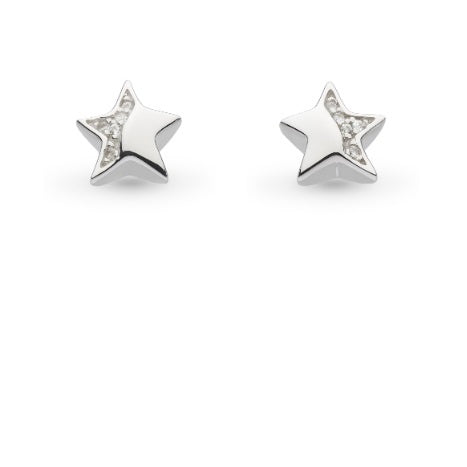 Silver CZ miniature sparkle shining star stud earrings Earrings Kit Heath   