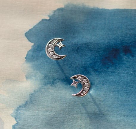 Revival Céleste Small Crescent Moon Stud Earrings Earrings Kit Heath   