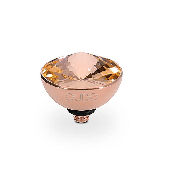 Qudo Rose gold light peach swarovski 11.5mm bottone ring top 627903 Ring Topper Qudo Composable Rings   