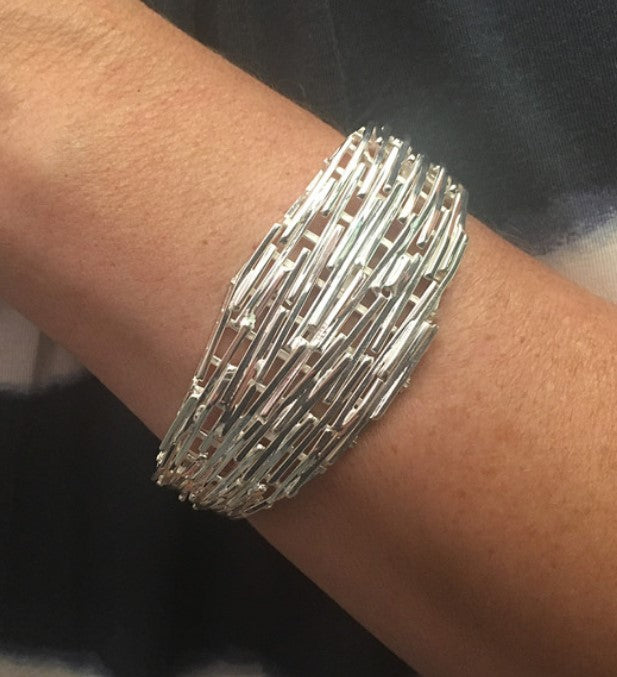 Heavy Silver Shards Cuff Bangle Bangles Cavendish French   