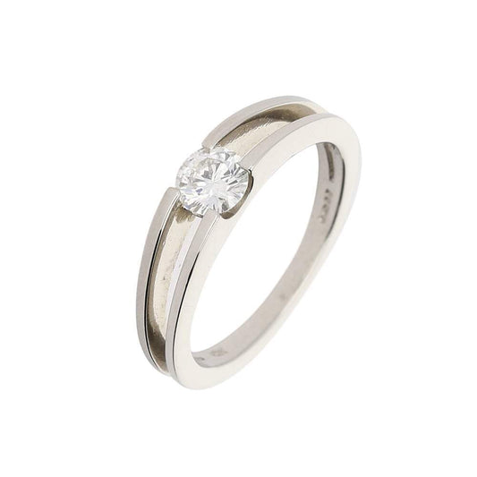Platinum 0.40ct diamond solitaire split shank ring Ring Christopher Wharton   