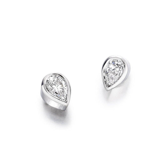 18ct white gold pear shaped 0.42ct diamond studs Earrings Christopher Wharton   