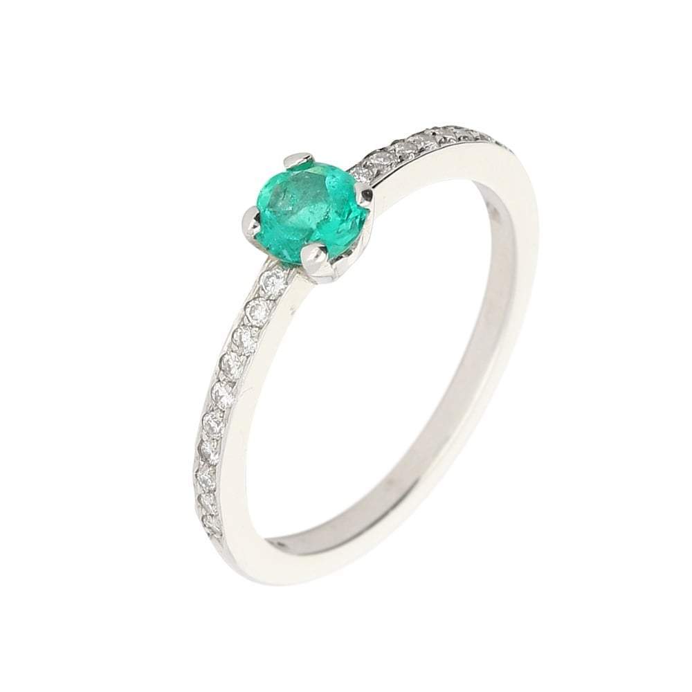 Platinum emerald & diamond ring. Ring Christopher Wharton   