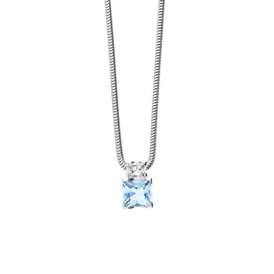 18ct white gold and aquamarine and diamond pendant Pendant Christopher Wharton   