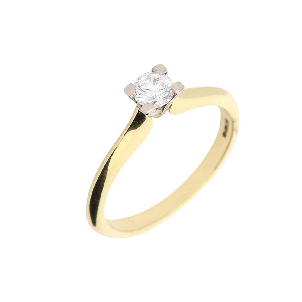 White and yellow gold brilliant cut 0.27ct diamond ring Ring Christopher Wharton   