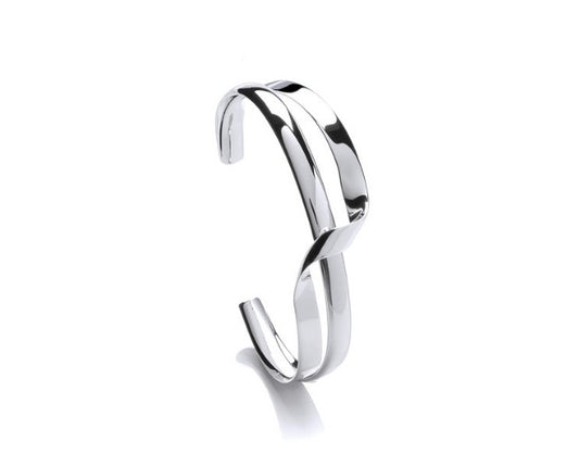 Silver Chunky Double Twist Bangle Bangles Cavendish French   