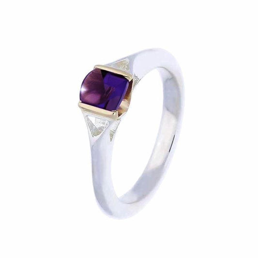 Silver & 9ct gold amethyst ring Ring Church House   