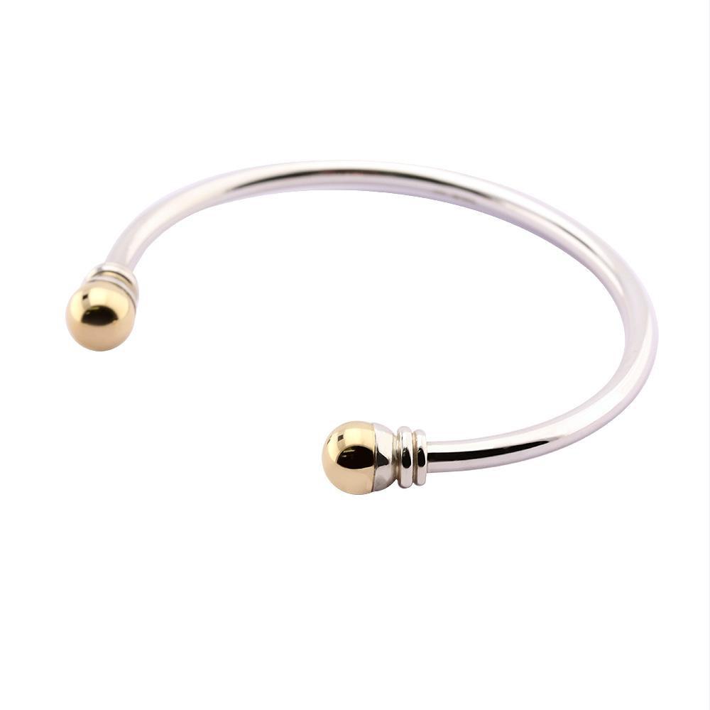 Silver & 9ct gold bead torque bangle Bangle Church House   