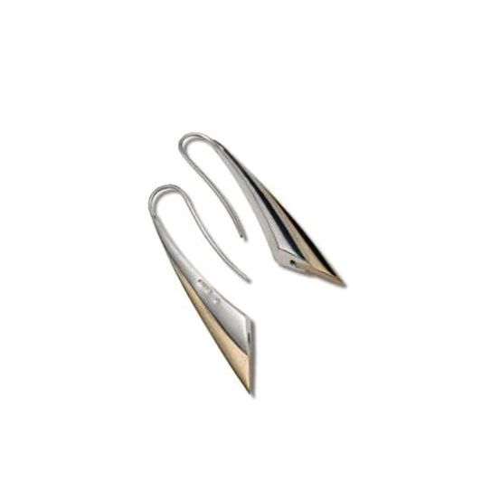 Silver & 9 ct gold fluid earrings small 3.5cm drop Earrings Church House   