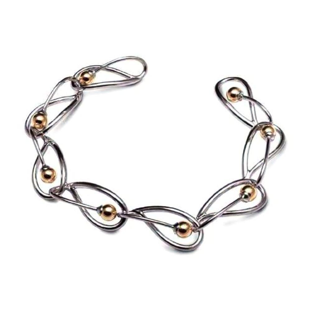 Silver & 9ct gold loops handmade bracelet Bracelet Church House   