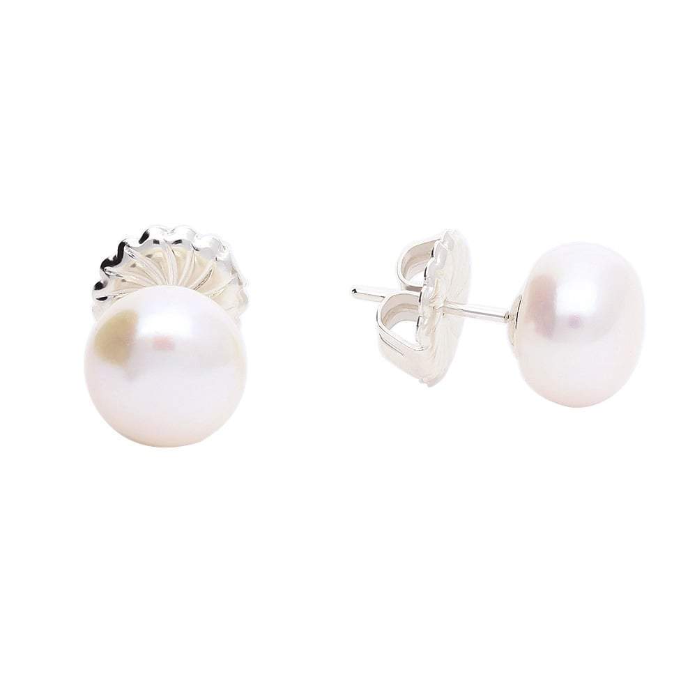 Claudia Bradby Silver and white 10mm pearl stud earrings Earrings Claudia Bradby   