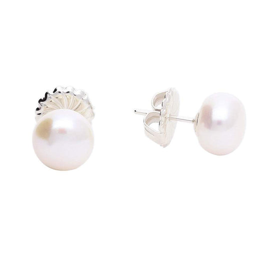 Claudia Bradby Silver and white 10mm pearl stud earrings Earrings Claudia Bradby   