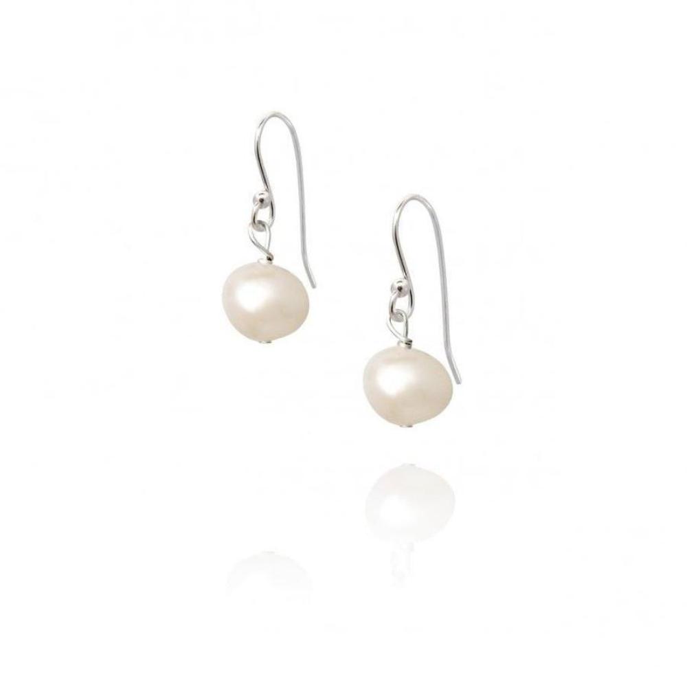 Claudia bradby silver white pearl essential hook earrings Earrings Claudia Bradby   